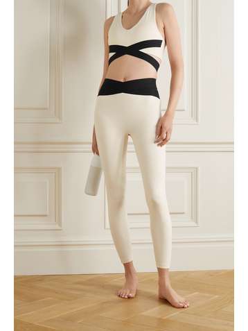 LE ORE Corso cutout two-tone recycled stretch sports bra