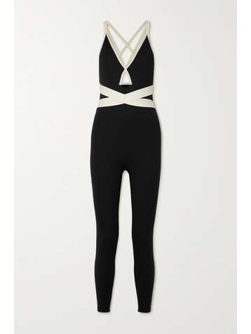 LE ORE Verona cutout two-tone recycled stretch bodysuit