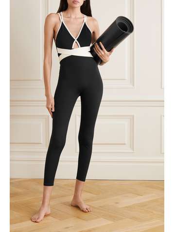 LE ORE Verona cutout two-tone recycled stretch bodysuit