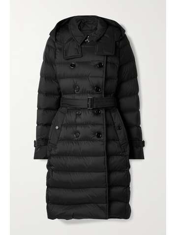 BURBERRY + NET SUSTAIN belted hooded quilted shell down coat