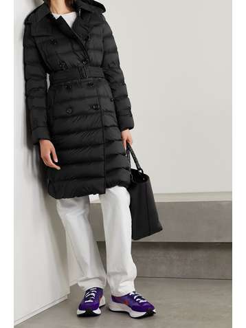 BURBERRY + NET SUSTAIN belted hooded quilted shell down coat