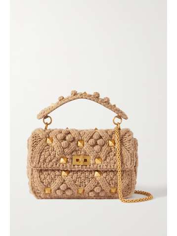 VALENTINO Valentino Garavani Roman Stud large cashmere shoulder bag