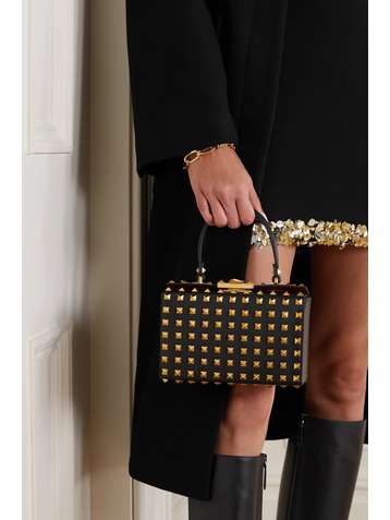 VALENTINO Valentino Garavani Rockstud Alcove textured-leather tote