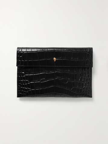 ALEXANDER MCQUEEN Pochette en cuir effet croco Envelope