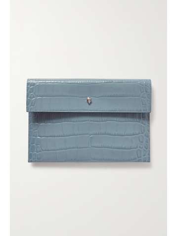 ALEXANDER MCQUEEN Envelope Beutel aus Leder mit Krokodileffekt