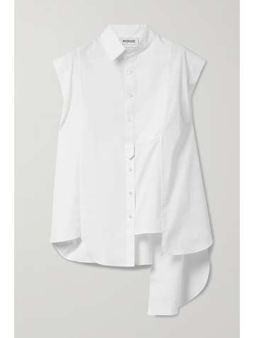 MONSE Asymmetric cotton-blend poplin shirt