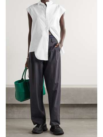 MONSE Asymmetric cotton-blend poplin shirt