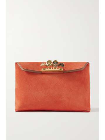 ALEXANDER MCQUEEN Four Ring Beutel aus Veloursleder mit Verzierungen