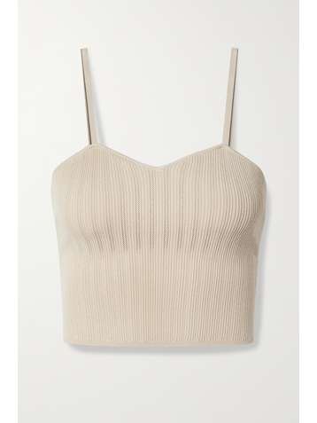 ALICE + OLIVIA Haut raccourci en mailles pointelle Loretta