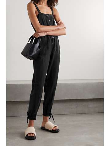 ALICE + OLIVIA Tiana Lyocell, linen and cotton-blend jumpsuit