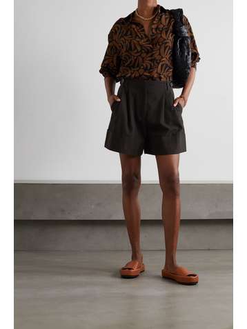 BY MALENE BIRGER Damapana pleated linen and cotton-blend shorts