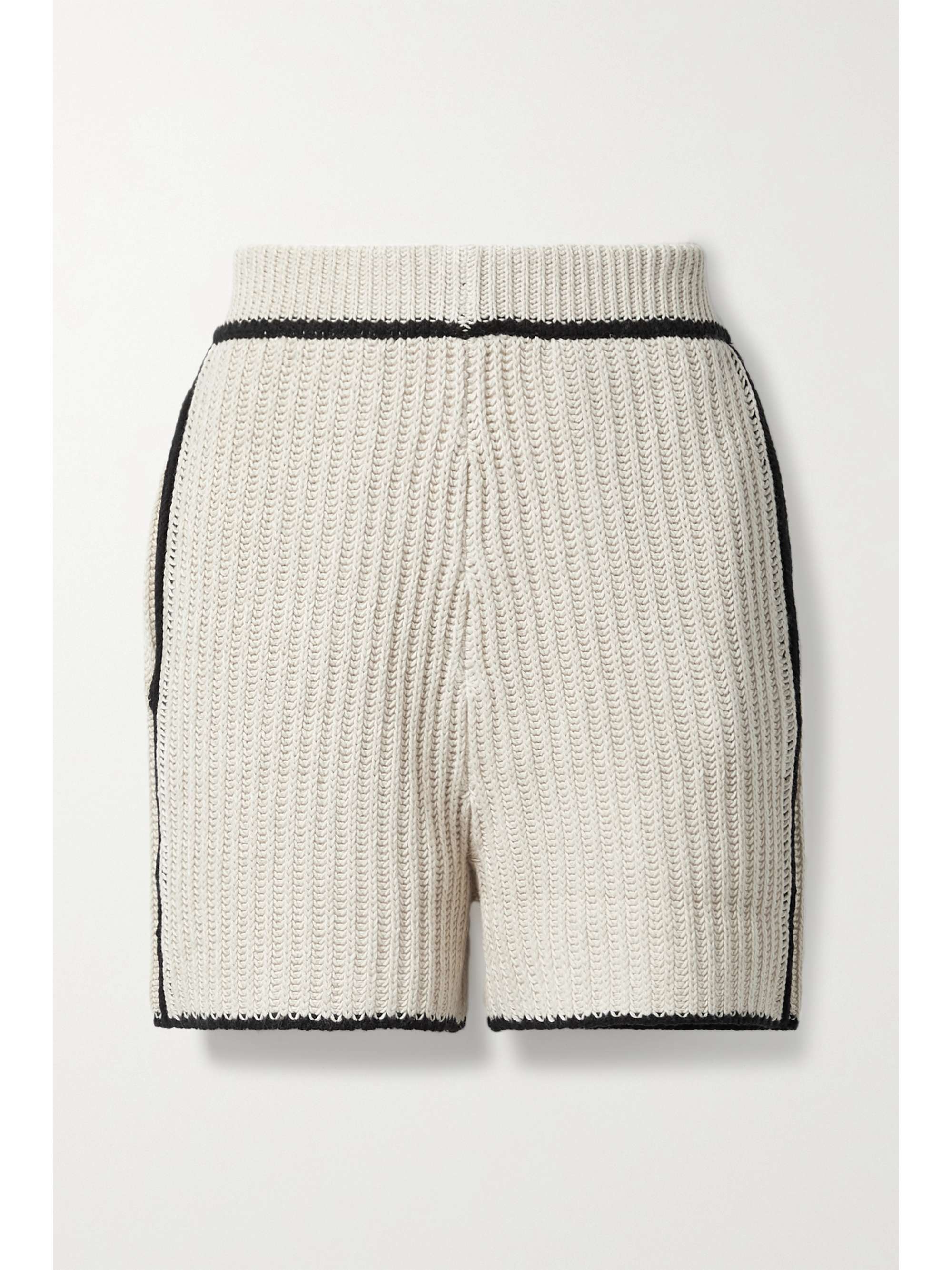 Cream Catua ribbed-knit shorts | BY 