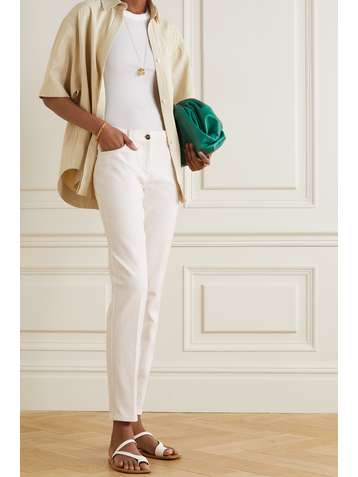 AKRIS Magda cotton-blend slim-leg pants