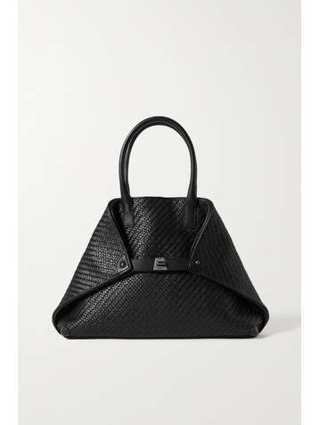 AKRIS Ai small woven textured-leather tote