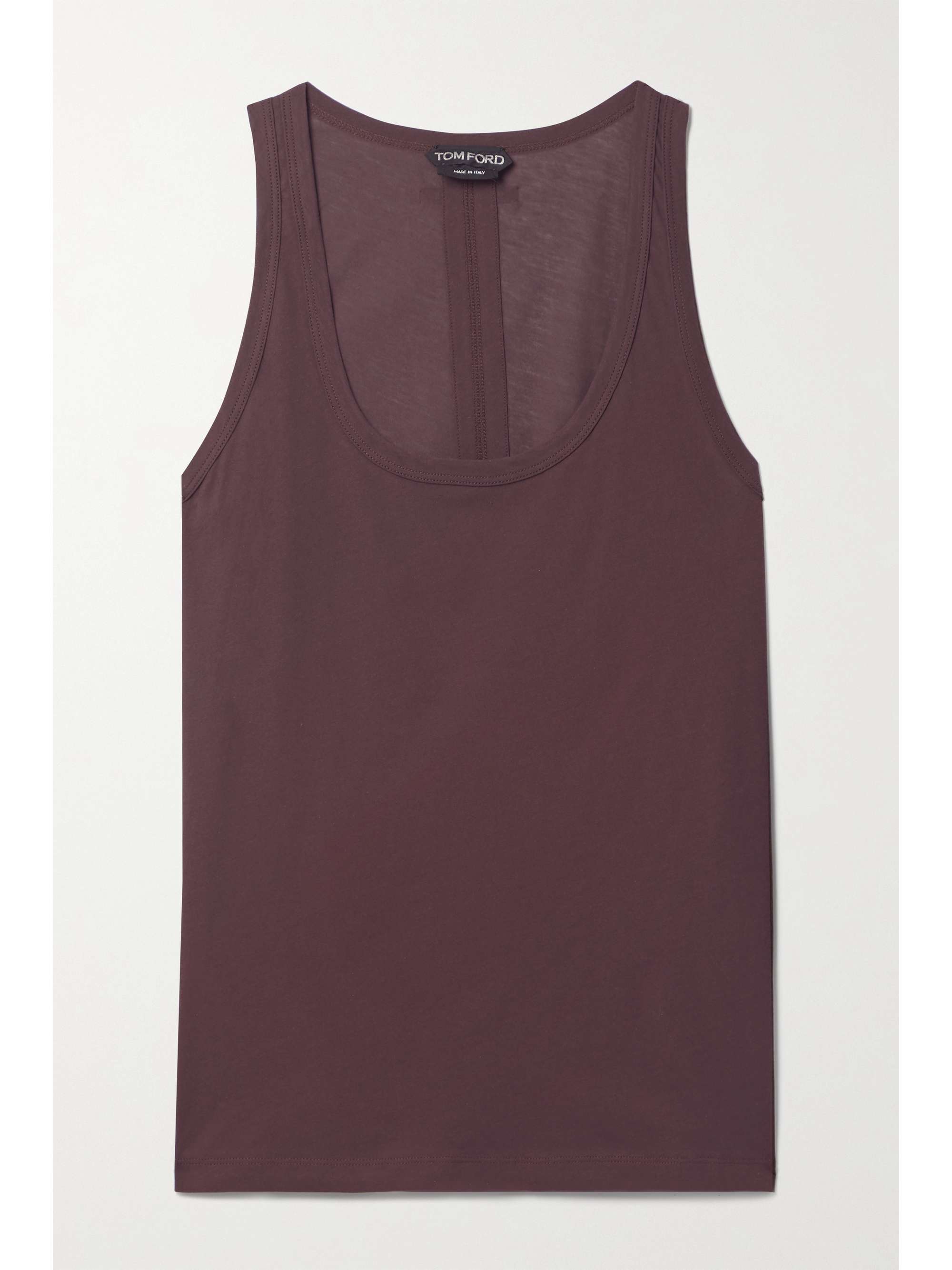 Brown Cotton-jersey tank | TOM FORD 