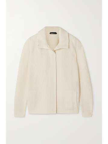 TOM FORD Ribbed wool and cashmere-blend cardigan