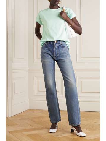 BALMAIN T-Shirt aus Baumwoll-Jersey mit Flockdruck