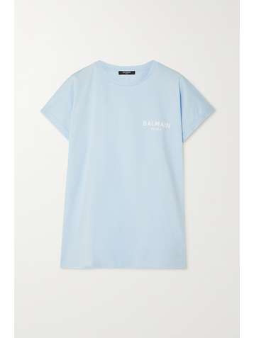 BALMAIN T-shirt en jersey de coton floqué