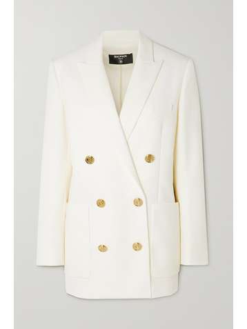 BALMAIN Double-breasted wool-twill blazer