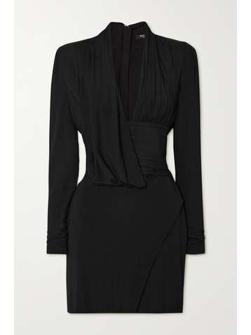 BALMAIN Draped stretch-jersey mini dress