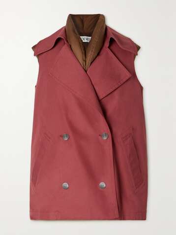 LOEWE Layered cotton-canvas and shell down vest