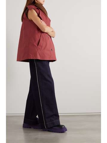 LOEWE Layered cotton-canvas and shell down vest