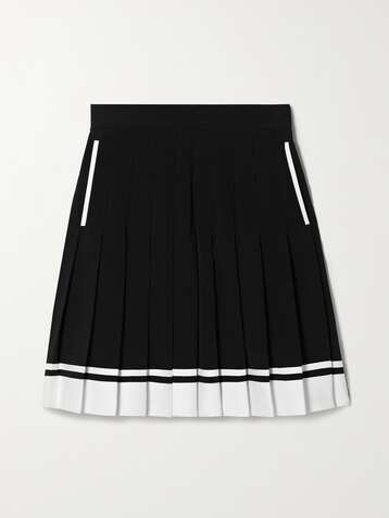 BALMAIN Mini-jupe plissée en crêpe bicolore