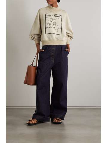 LOEWE + Joe Brainard Sweatshirt aus Jersey mit Stehkragen und Applikation