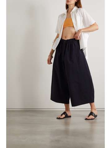 LOEWE Hose mit weitem Bein aus einer Baumwollmischung mit Fransen