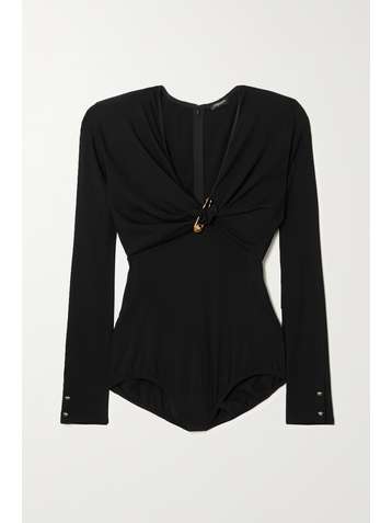 VERSACE Body aus Stretch-Crêpe mit Verzierung und Twist-Detail