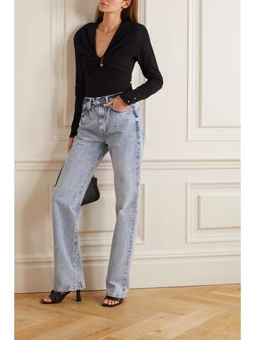 VERSACE Body aus Stretch-Crêpe mit Verzierung und Twist-Detail