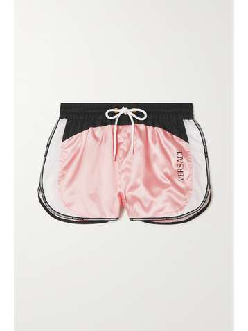 VERSACE Shorts aus Satin, Ripstop und Shell mit Print