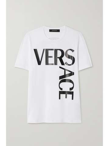 VERSACE Printed cotton-jersey T-shirt