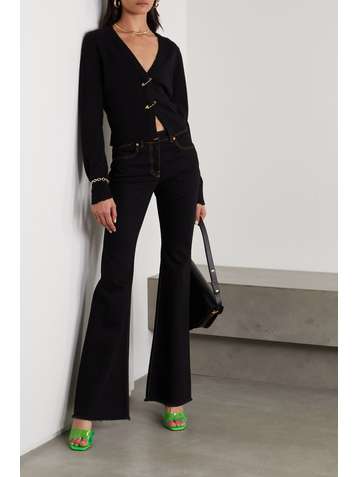 VERSACE Cardigan aus einer Kaschmir-Wollmischung mit Verzierungen und Distressed-Details