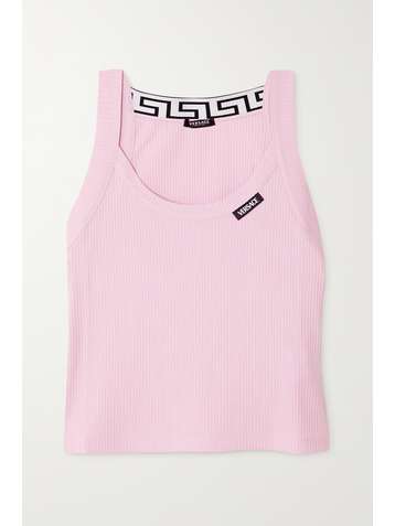 VERSACE Ribbed cotton-jersey tank