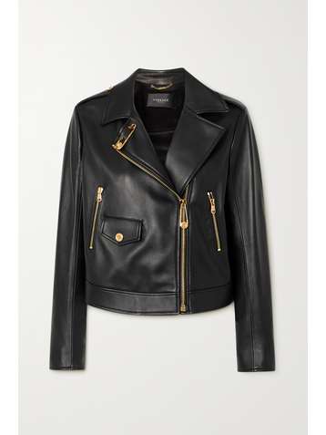 VERSACE Bikerjacke aus Leder mit Verzierungen