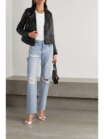 VERSACE Bikerjacke aus Leder mit Verzierungen