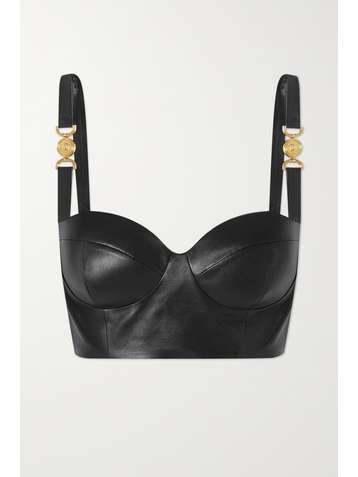 VERSACE Bustier aus Leder mit Verzierungen