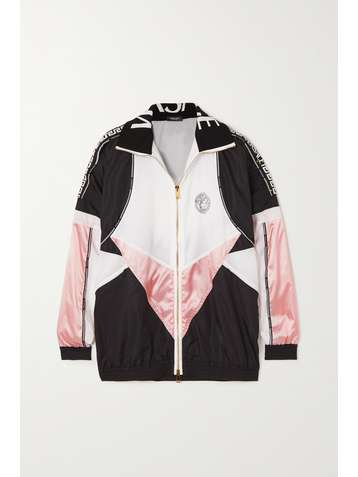 VERSACE Jacke aus Shell, Ripstop und Satin mit Gummibesatz