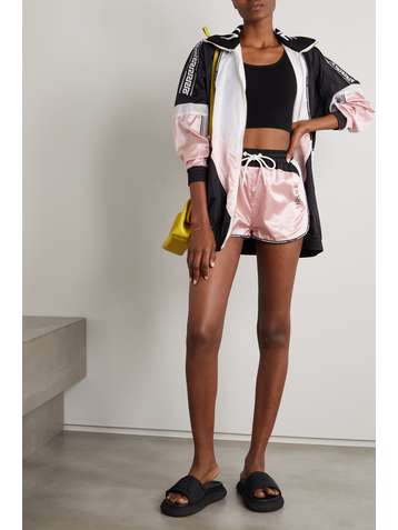 VERSACE Jacke aus Shell, Ripstop und Satin mit Gummibesatz