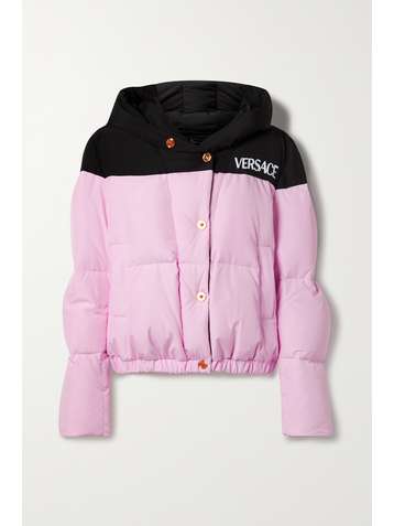 VERSACE Daunenjacke aus gestepptem Shell mit Kapuze