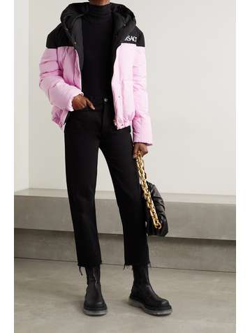 VERSACE Daunenjacke aus gestepptem Shell mit Kapuze