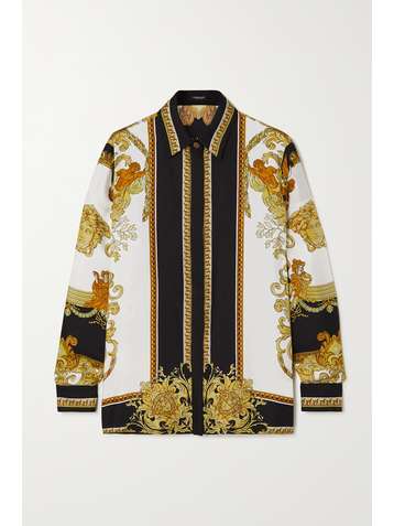 VERSACE Hemd aus bedrucktem Seiden-Twill
