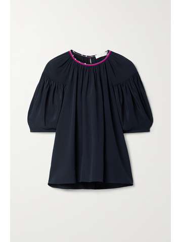 CHLOÉ Gathered silk crepe de chine blouse