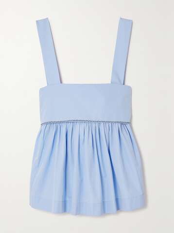 CHLOÉ Pleated cotton-poplin top
