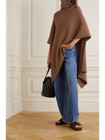 CHLOÉ Asymmetric knitted turtleneck poncho