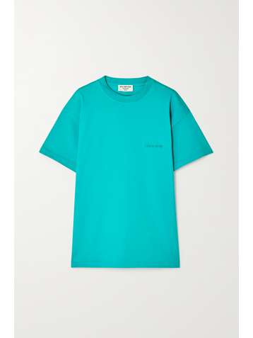 BALENCIAGA T-Shirt aus Baumwoll-Jersey mit Stickerei