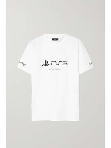 BALENCIAGA + PlayStation T-Shirt aus bedrucktem Baumwoll-Jersey