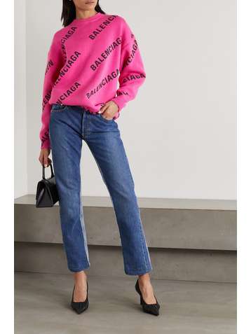 BALENCIAGA Pullover aus einer Baumwollmischung mit Intarsienmuster