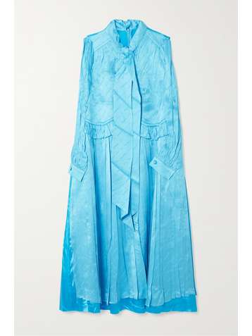 BALENCIAGA Midikleid aus Seiden-Jacquard in Knitteroptik mit Schluppe